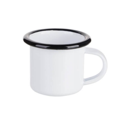 Enamel Steel Sublimation Mug - black rim